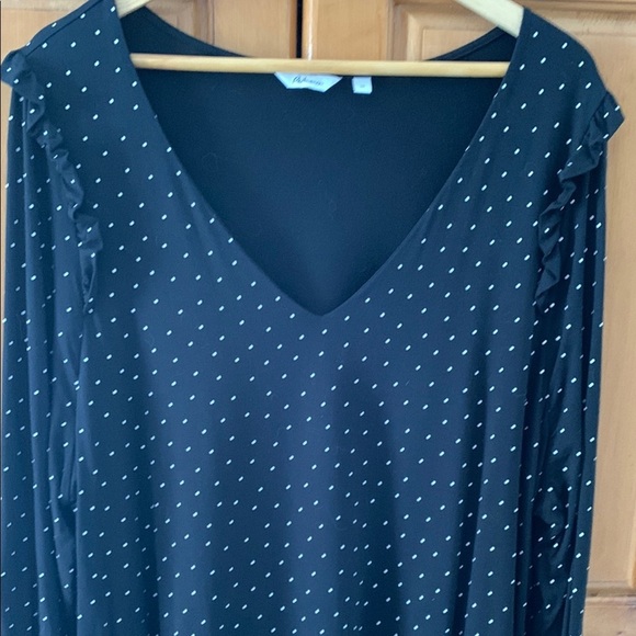Reitmans Black Polka Dot V-Neck 3X - Picture 1 of 7